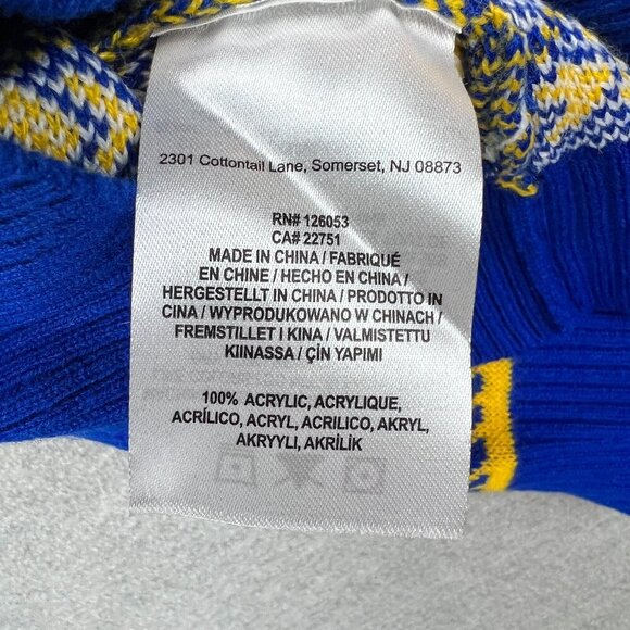 Golden State Warriors Ugly Xmas Sweater  Knit Plaid Retro Big Logo XL - Picture 8 of 11